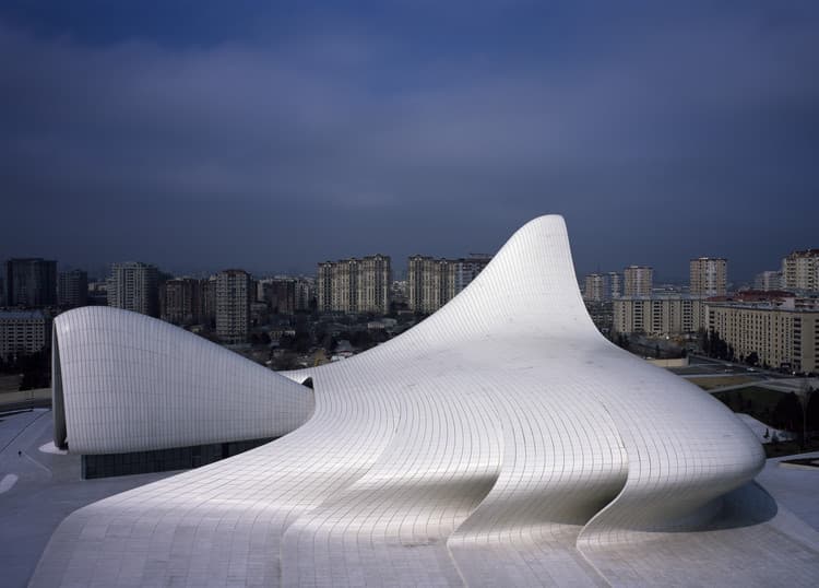 Heydar Aliyev Center, Baku, Azerbaijan. 2011–2020. Photo: Helene Binet